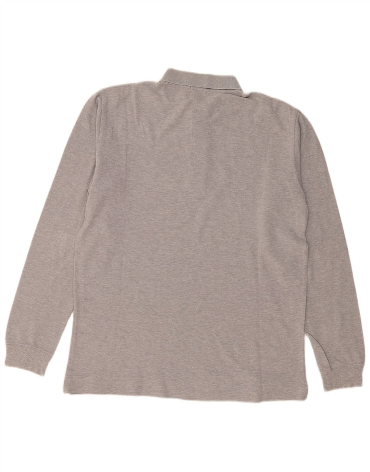 BENETTON muška polo majica dugih rukava srednje siva s pjegama