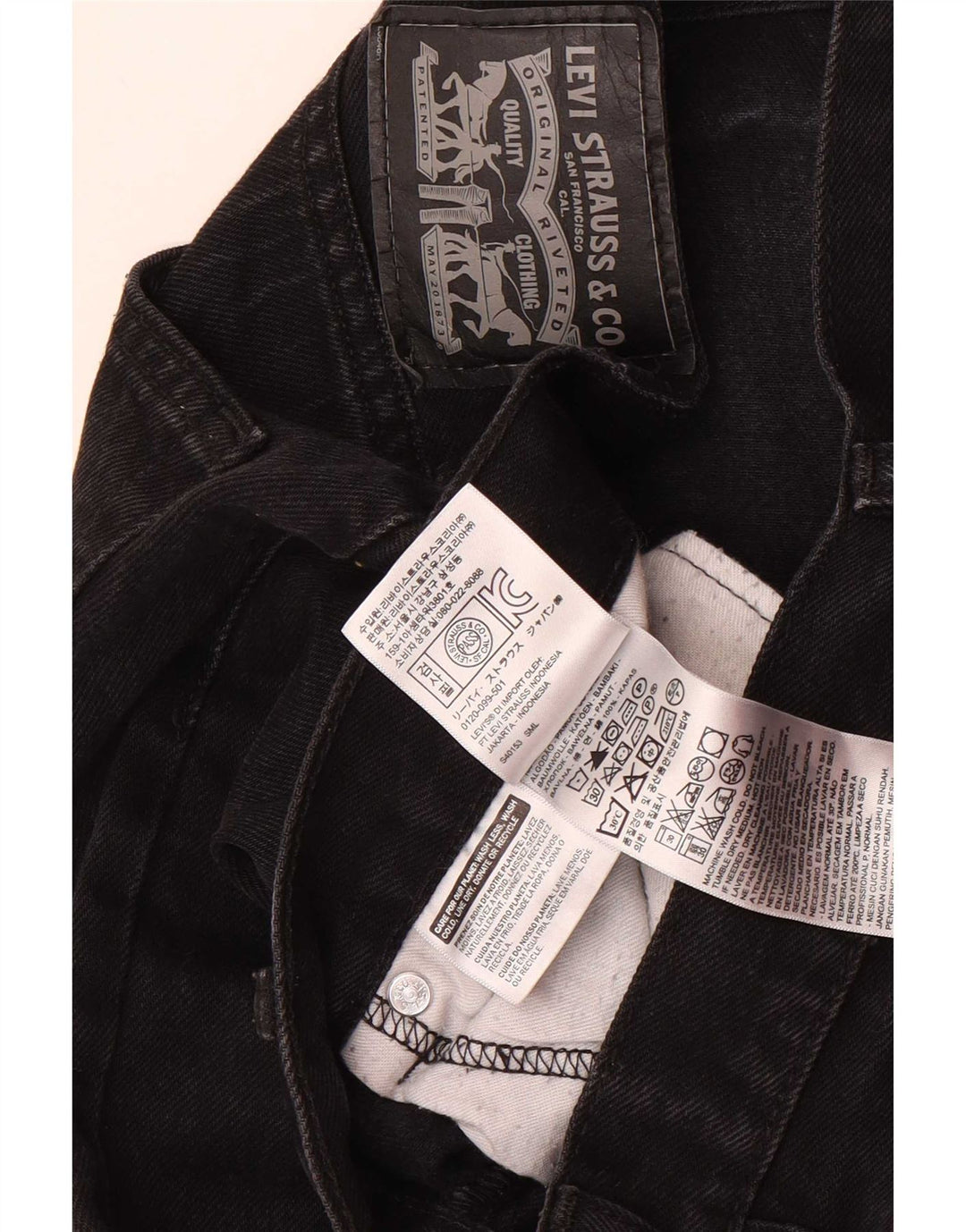 Levi's muške ravne traperice W34 L34 crni pamuk