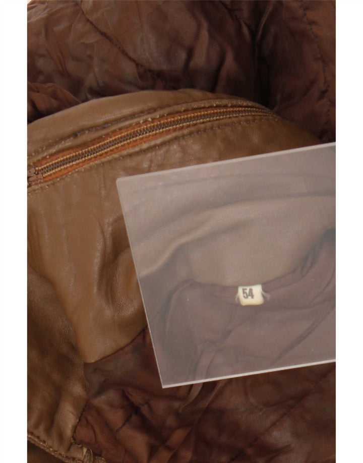 Vintage Mens Leather Jacket UK 54 2XL Brown
