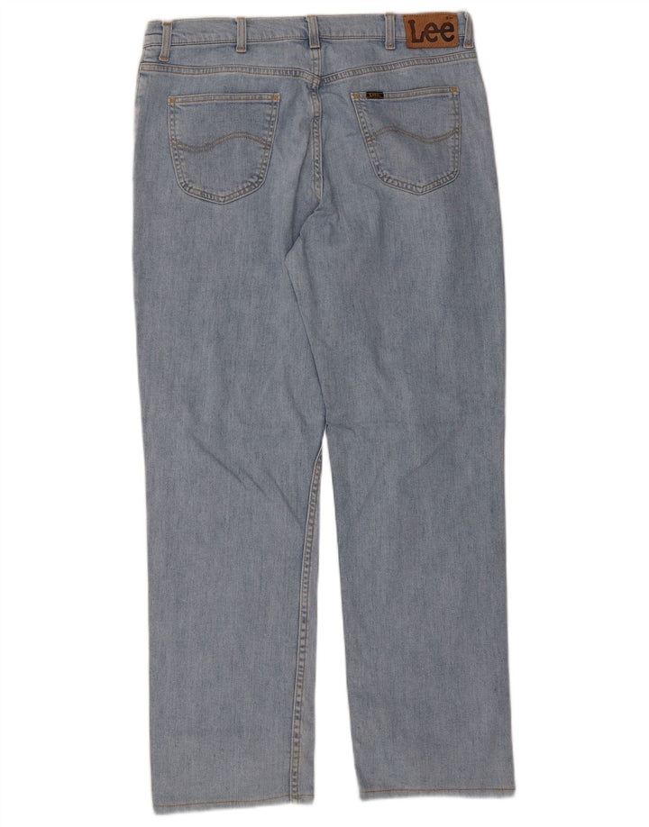 Lee Mens Brooklyn Straight Jeans W38 L31 Plavi pamuk