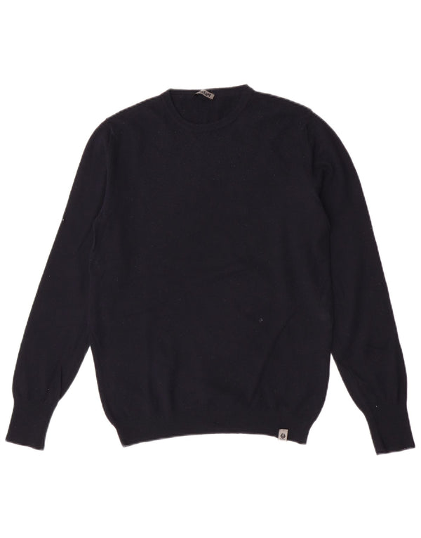 Belstaff ženski džemper s okruglim izrezom UK 10 Mali tamnoplavi djevičanski vuneni