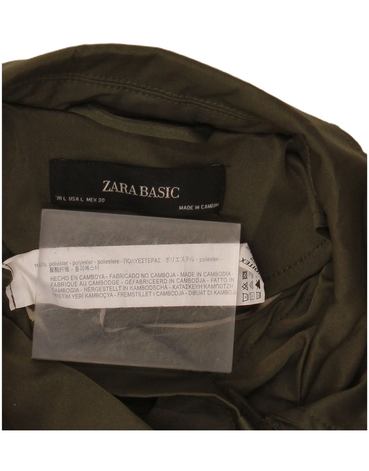 Zara ženska vojna jakna UK 16 veliki kaki poliester