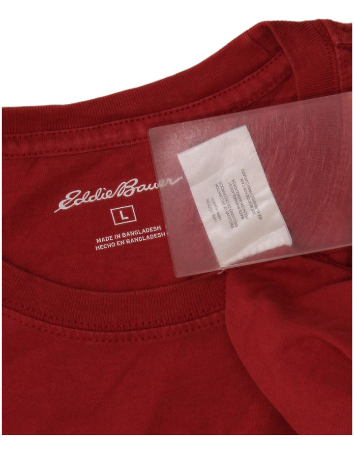 Velika crvena pamučna muška majica kratkih rukava Eddie Bauer