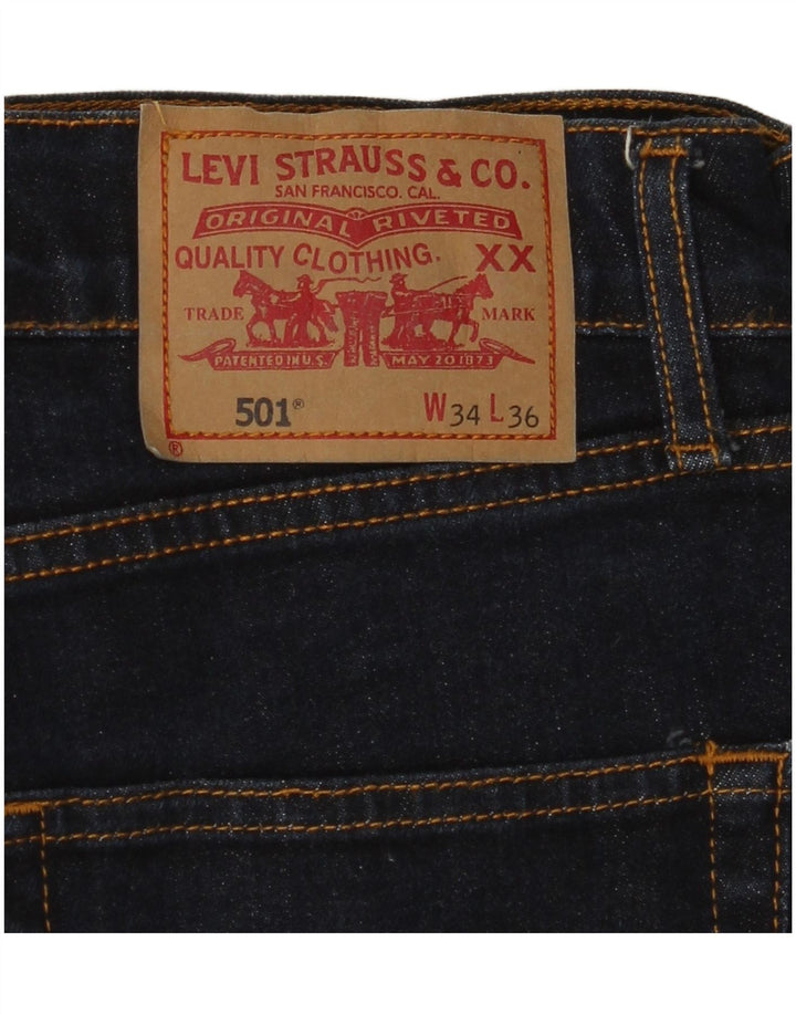 LEVI'S muške 501 ravne traperice W34 L27 tamnoplavi pamuk