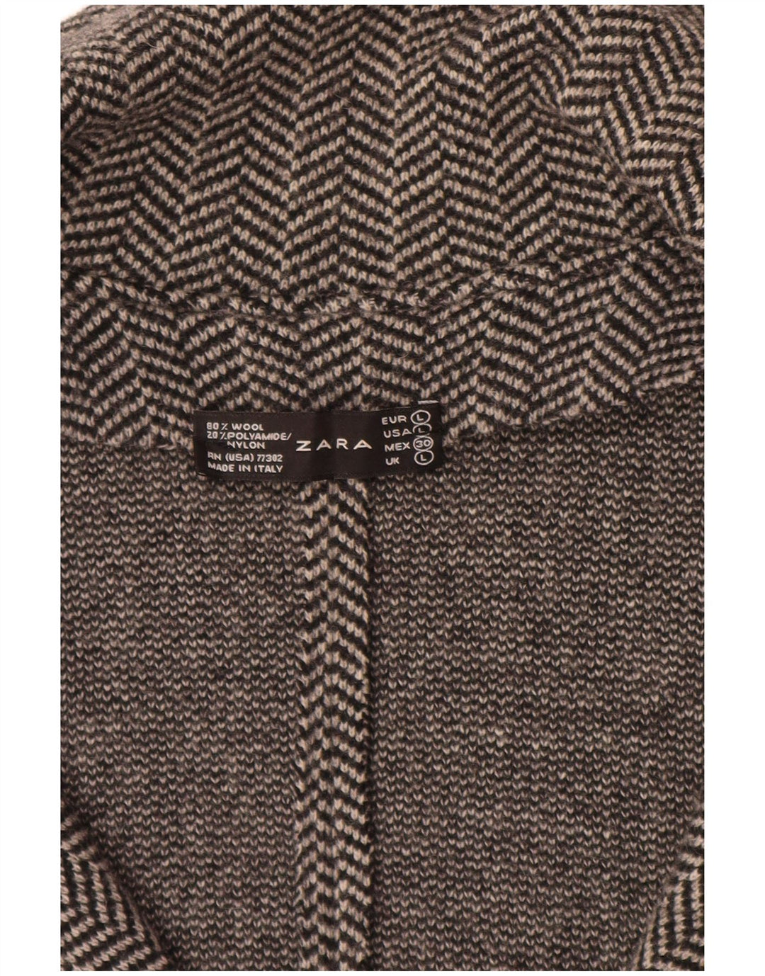 ZARA ženski pleteni sako jakna UK 14 Velika siva riblja kost