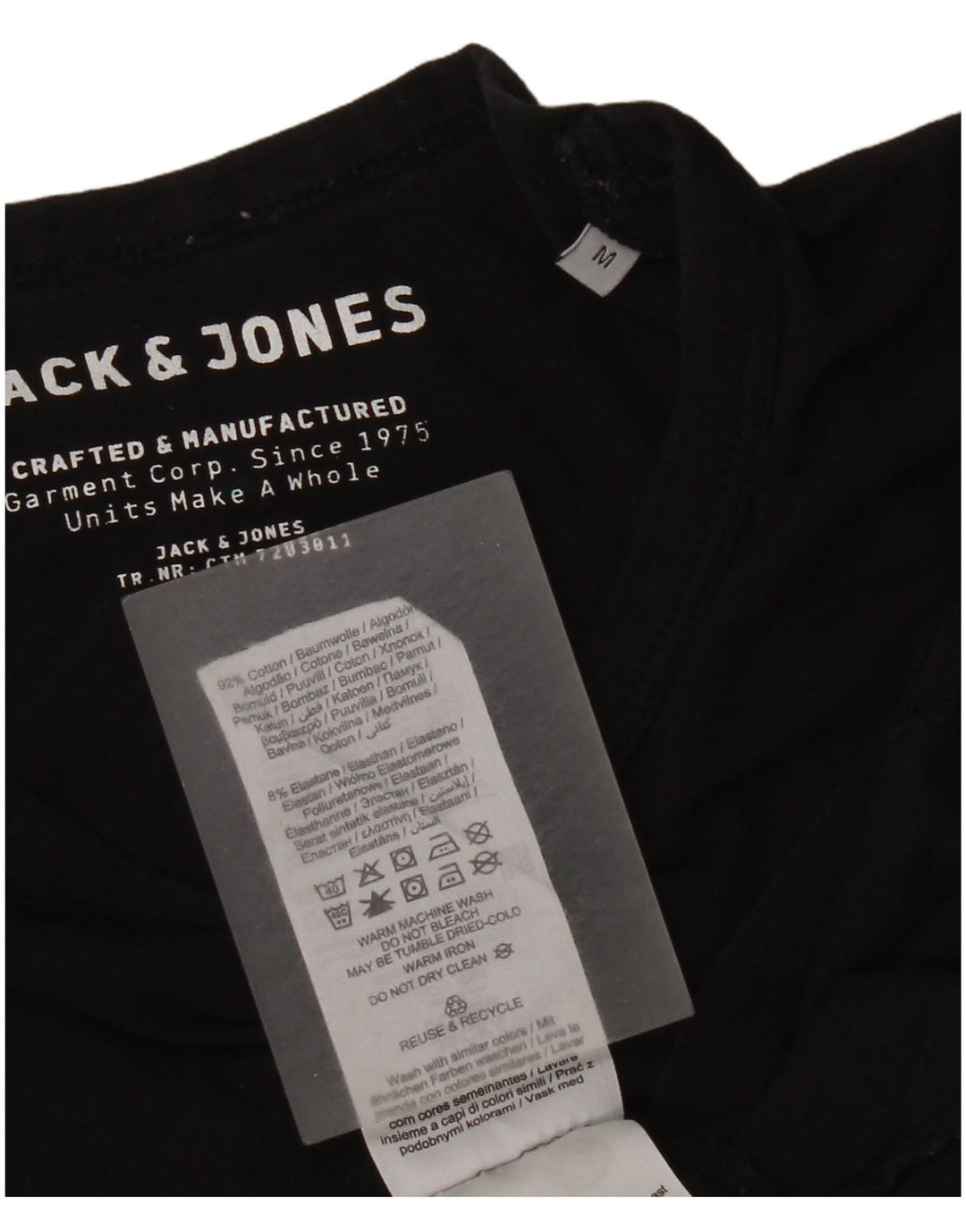 Jack & Jones muška majica kratkih rukava srednji crni pamuk