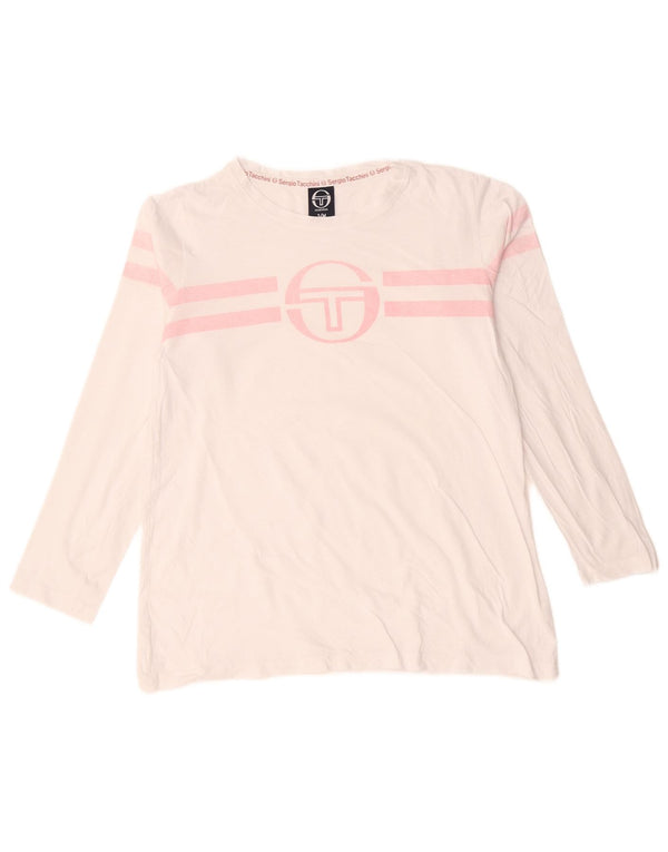 Ženska majica dugih rukava Sergio Tacchini s grafikama UK 14 srednje bijele pruge