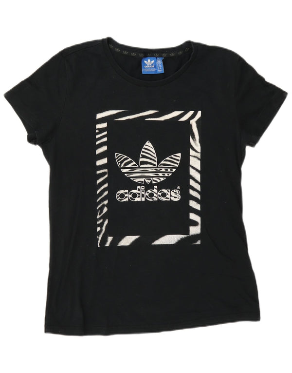 Adidas ženska majica kratkih rukava s grafičkim motivima UK 14 srednje tamnoplavi pamuk