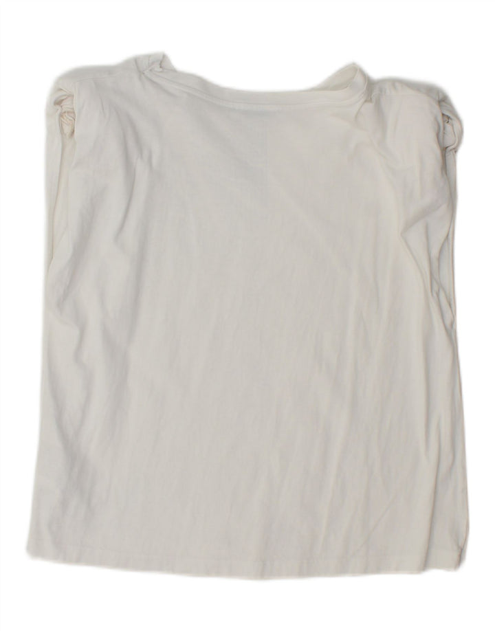 ZARA Womens Oversized T-Shirt Top UK 10 Small White Cotton Vintage Zara and Second-Hand Zara from Messina Hembry 