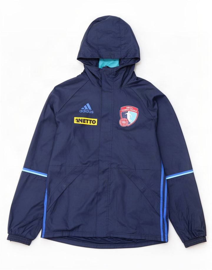 Adidas muška trenirka s kapuljačom, srednja jakna od tamnoplavog poliestera