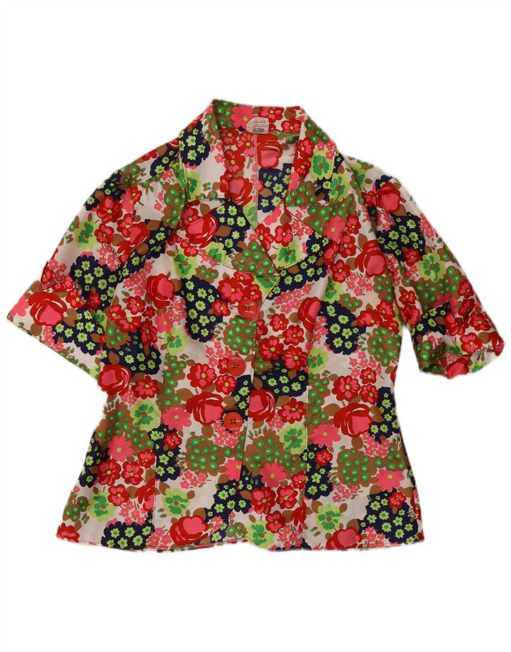 VINTAGE Ženska jakna sako kratkih rukava UK 12 srednje višebojna