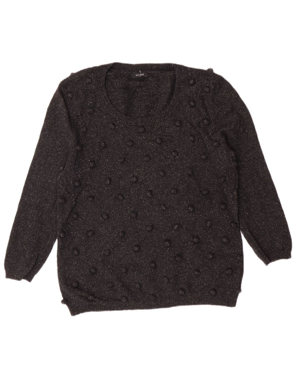 Hobbs ženski džemper s veznim izrezom UK 14 srednje crne vunene klasike