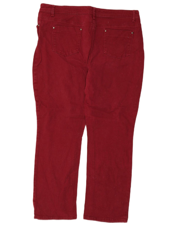M&Co ženske male ravne traperice UK 18 XL W36 L27 Bordo pamuk