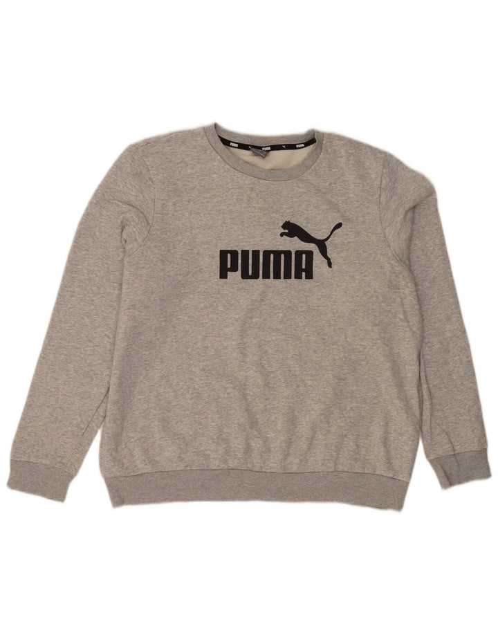 Puma muški džemper s grafičkim motivima XL, sivi flekasti pamuk