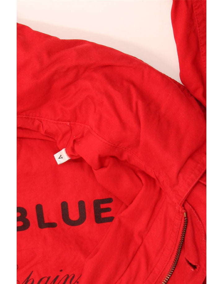 Vintage muška pomoćna jakna s kapuljačom UK 42 XL crvena