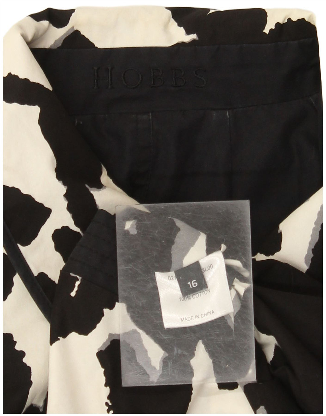 HOBBS Ženski kaput s apstraktnim uzorkom UK 16 Veliki crni