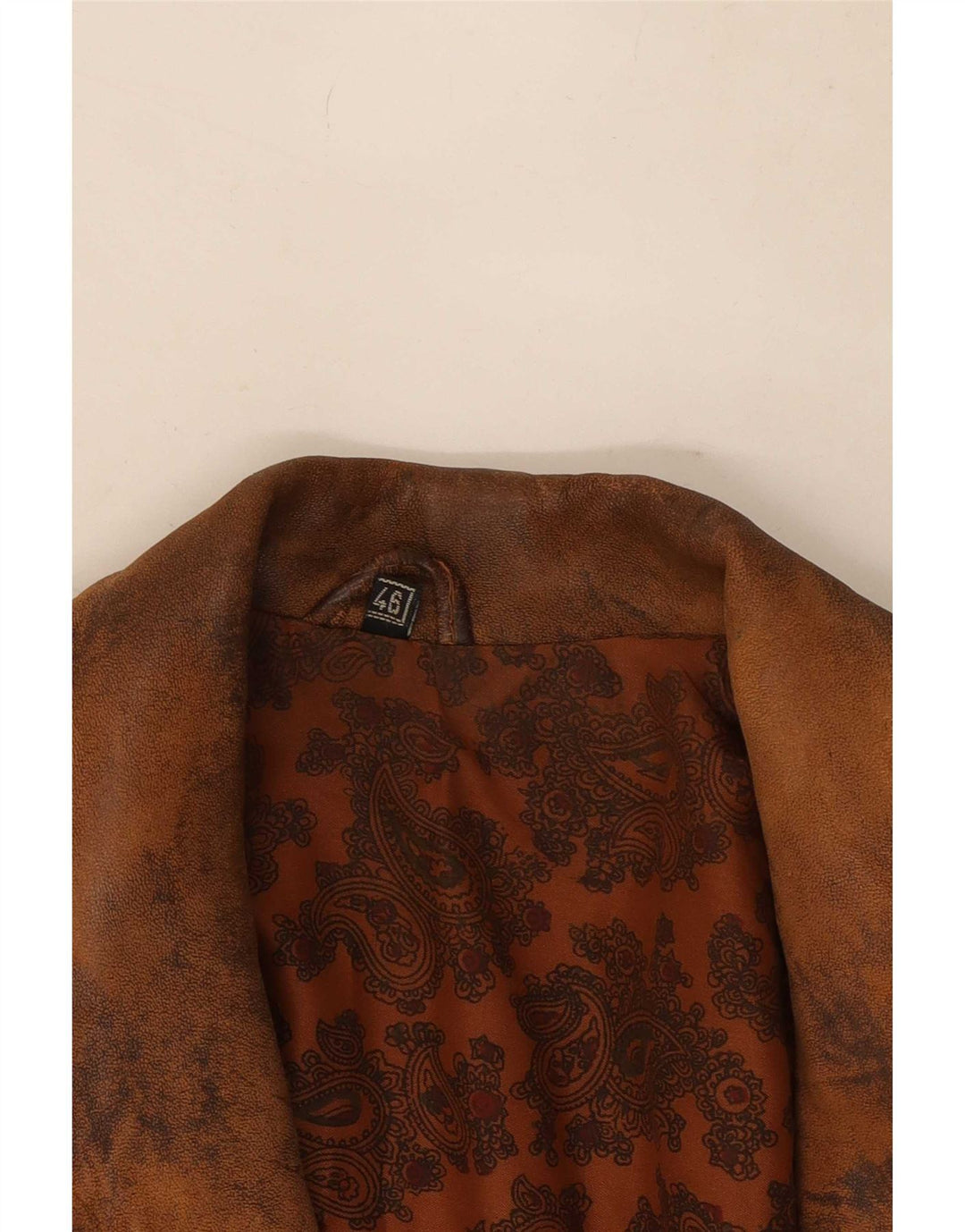 Vintage ženska dvostruka prevelika kožna jakna EU 46 XL smeđa