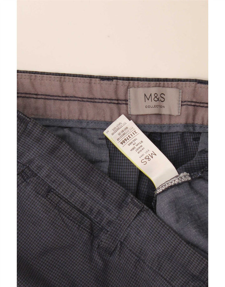 Marks & Spencer muške chino kratke hlače W36 veliki tamnoplavi pamuk od ginghama