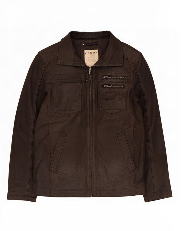 Canda Mens By C&A kožna jakna EU 52 XL crna