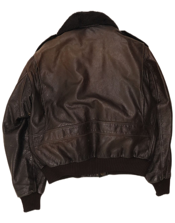 Vintage muška vojna bomber kožna jakna UK 42 XL crna