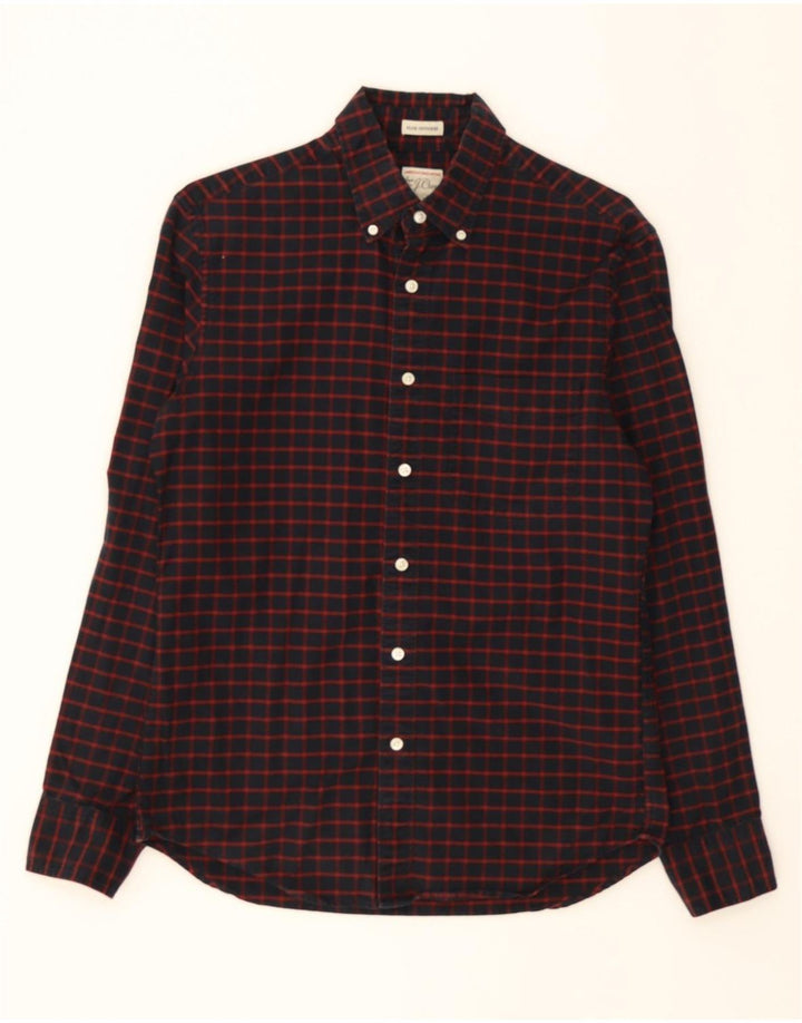 J. CREW Mens Slim Shirt Small Navy Blue Check Cotton Vintage J. Crew and Second-Hand J. Crew from Messina Hembry 