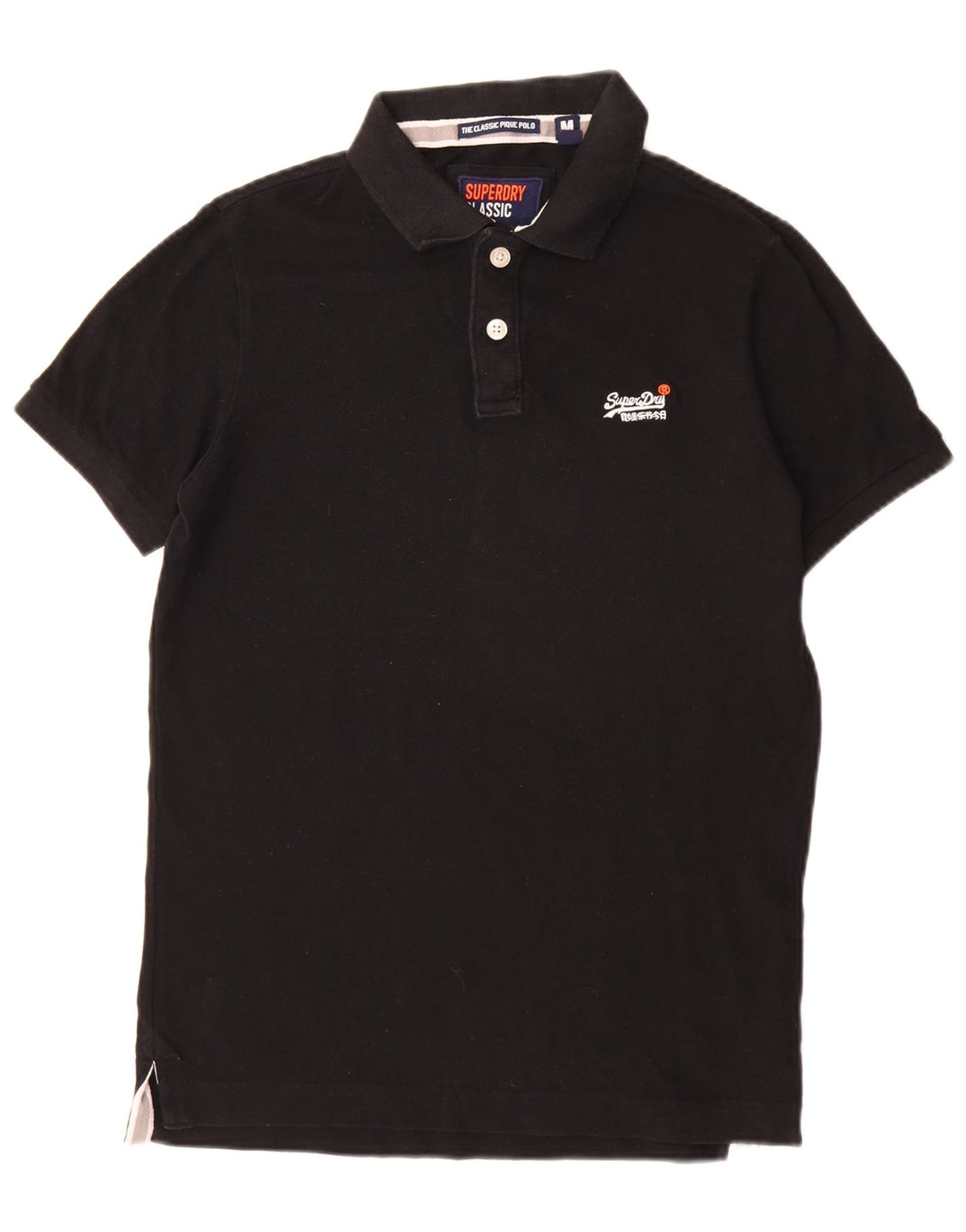 Superdry muška klasična polo majica Srednje crni pamuk
