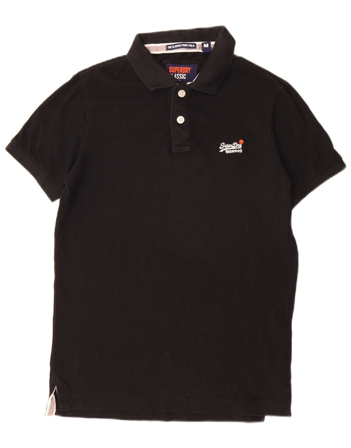Superdry muška klasična polo majica Srednje crni pamuk