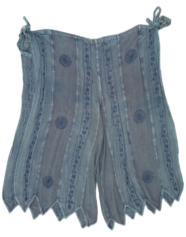 Rapp ženske kapri hlače s omotom UK 22 3XL W60 L23 Plava cvjetna viskoza