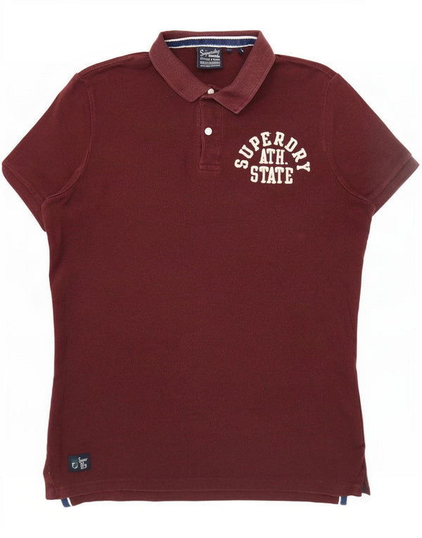 Superdry muška polo majica s grafičkim motivima, srednji tamnocrveni pamuk