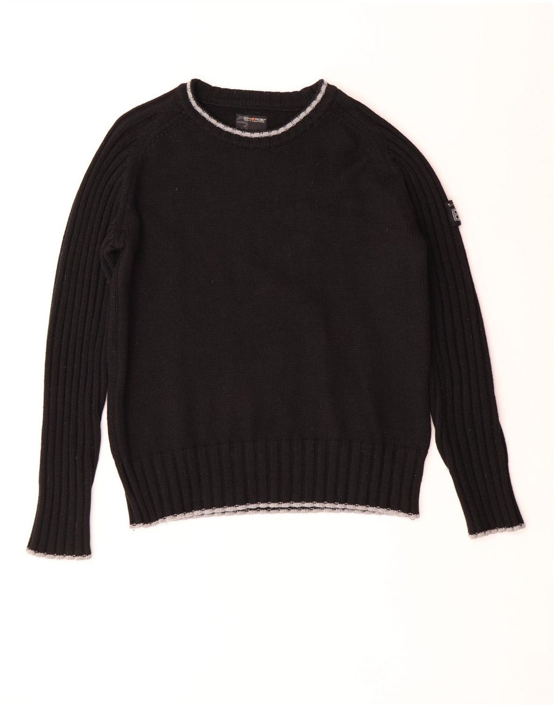 Veliki crni vuneni muški džemper s okruglim izrezom Energie