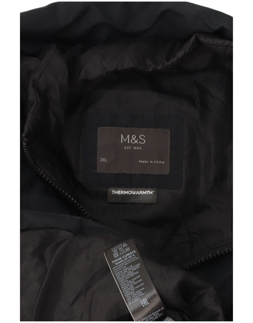 Marks & Spencer muška podstavljena jakna UK 46 3XL crni poliester