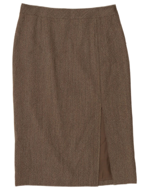 Marella ženska ravna suknja UK 16 Large W34 siva djevičanska vuna