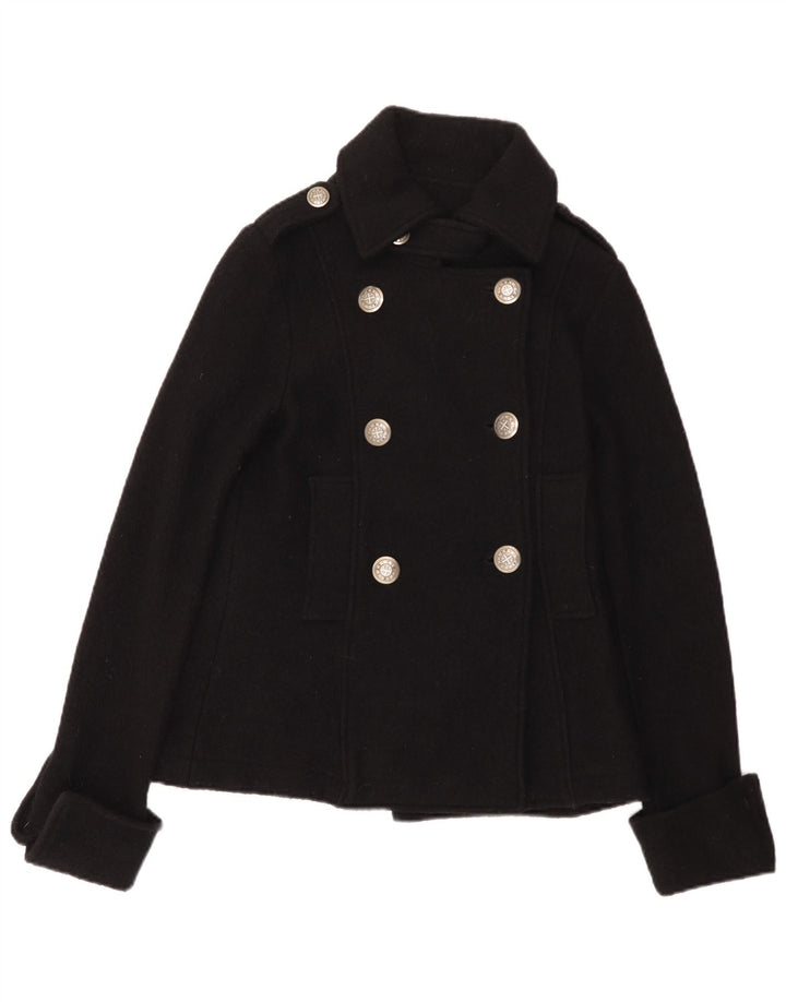 Zara ženski Trafaluc Pea Coat UK 12 srednje crna vuna