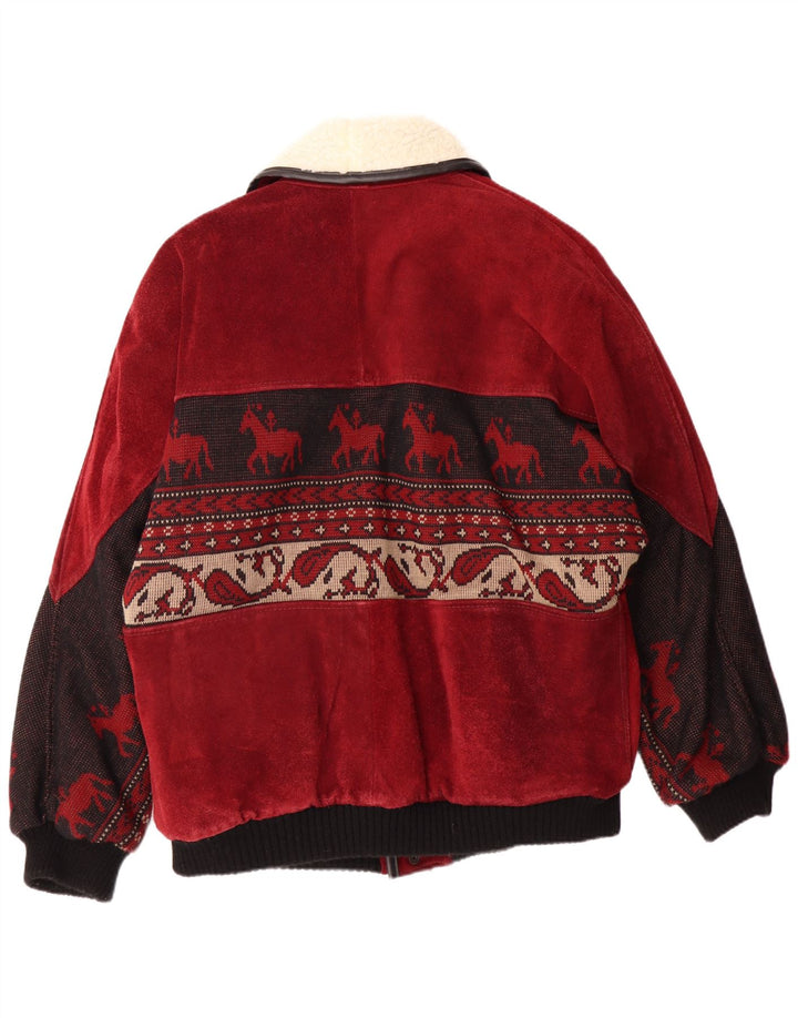 C&A muška šerpa antilop jakna UK 40 Large Red Fair Isle koža