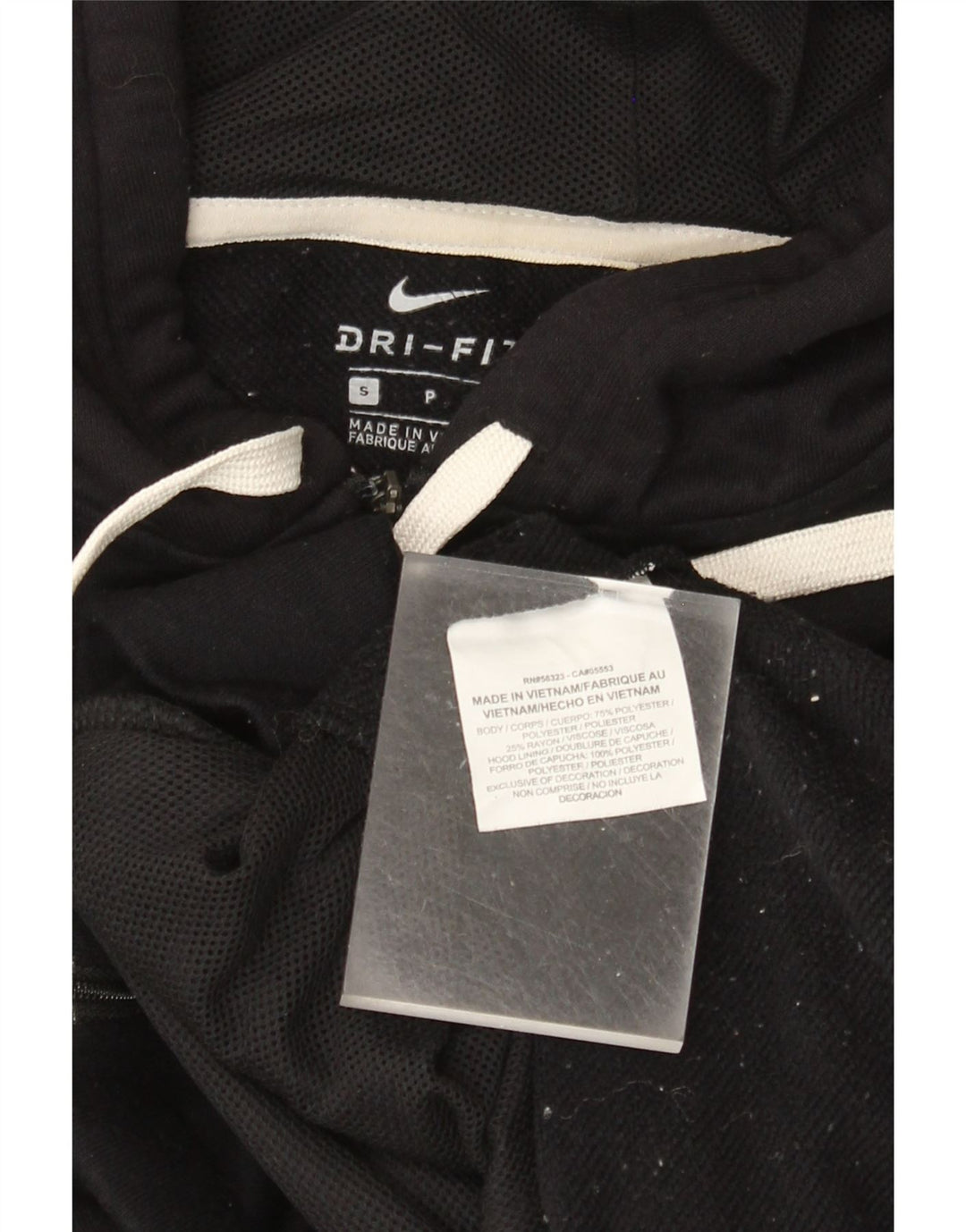 NIKE Ženska Dri Fit Velika majica s kapuljačom s patentnim zatvaračem UK 10 Mala crna