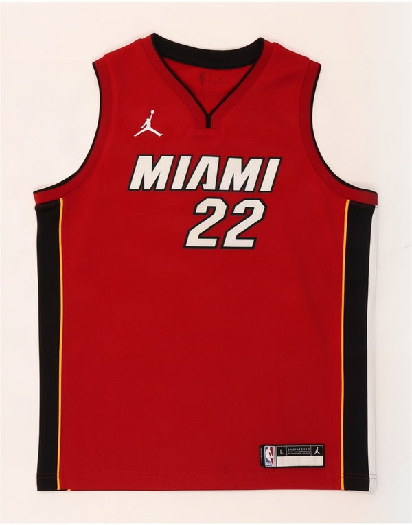 Nike Boys Miami Heat Graphic Vest Top 14-15 Years Large Red Colourblock