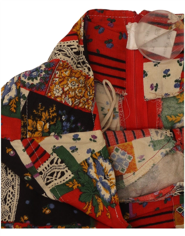 VINTAGE ženska mini suknja W28 srednje raznobojna patchwork viskoza