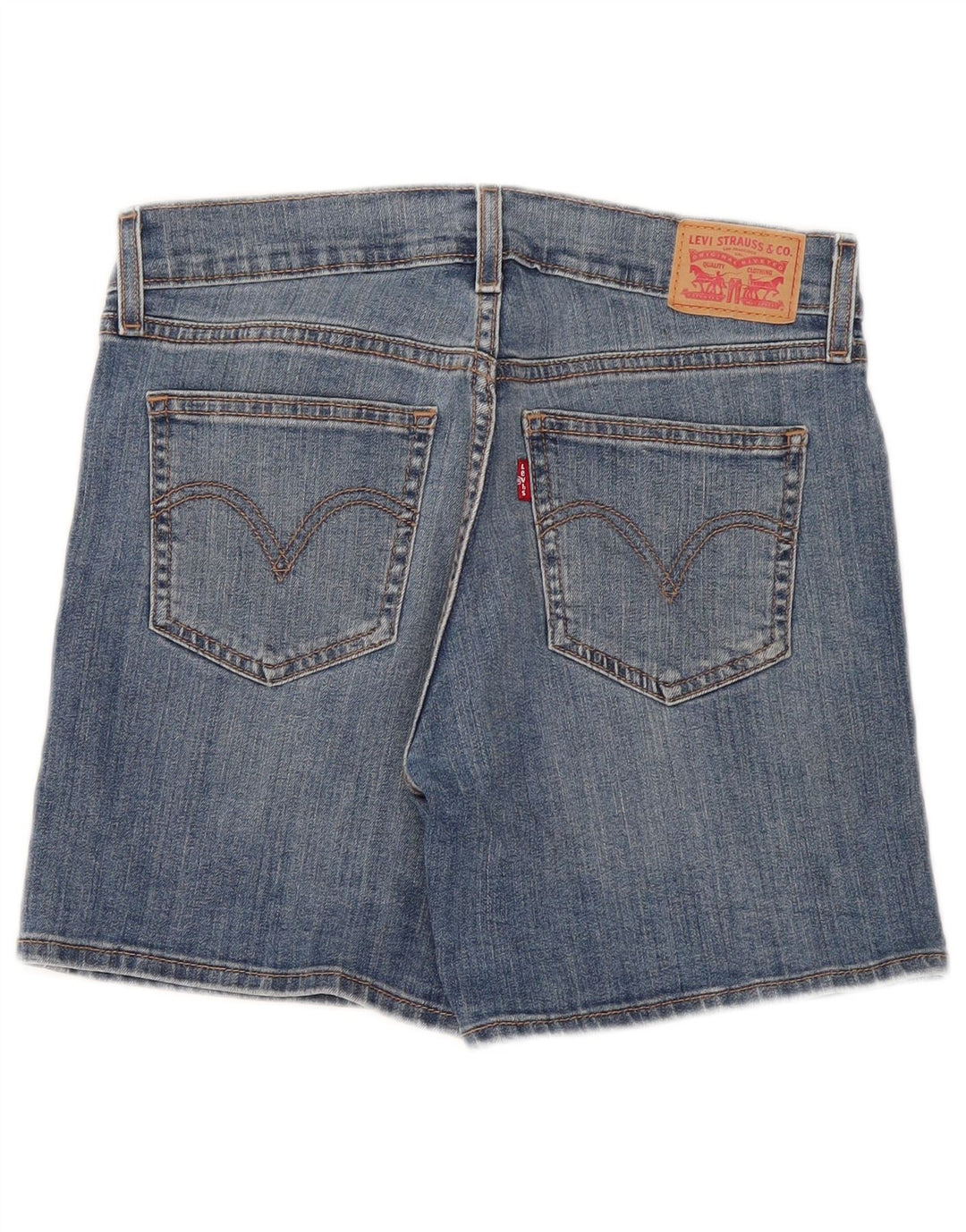 Levi's ženske traper kratke hlače W27 male plave boje pamuka