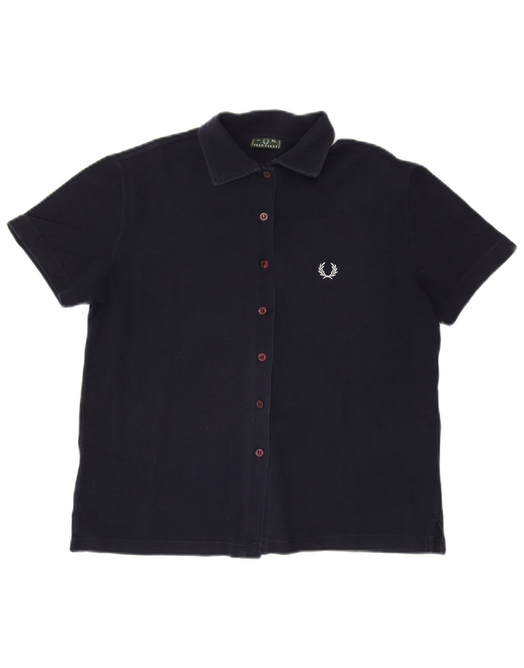 FRED PERRY Ženska košulja kratkih rukava UK 18 XL tamnoplavi pamuk