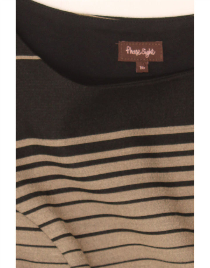 PHASE EIGHT Womens Sheath Dress UK 10 Small Brown Striped Polyester Vintage Phase Eight and Second-Hand Phase Eight from Messina Hembry 