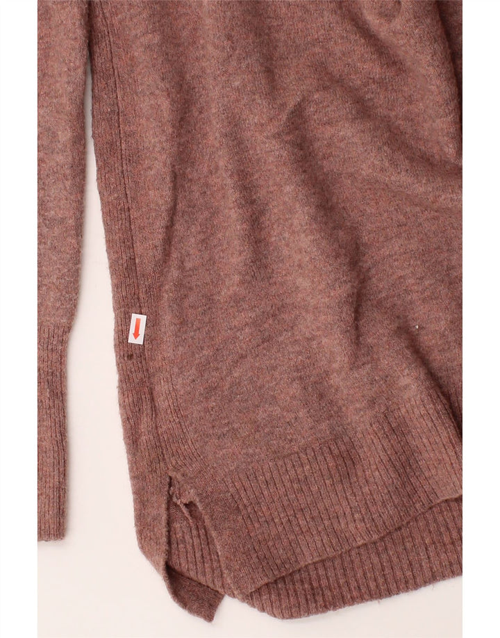J. CREW Womens V-Neck Jumper Sweater UK 14 Medium Pink Nylon Vintage J. Crew and Second-Hand J. Crew from Messina Hembry 