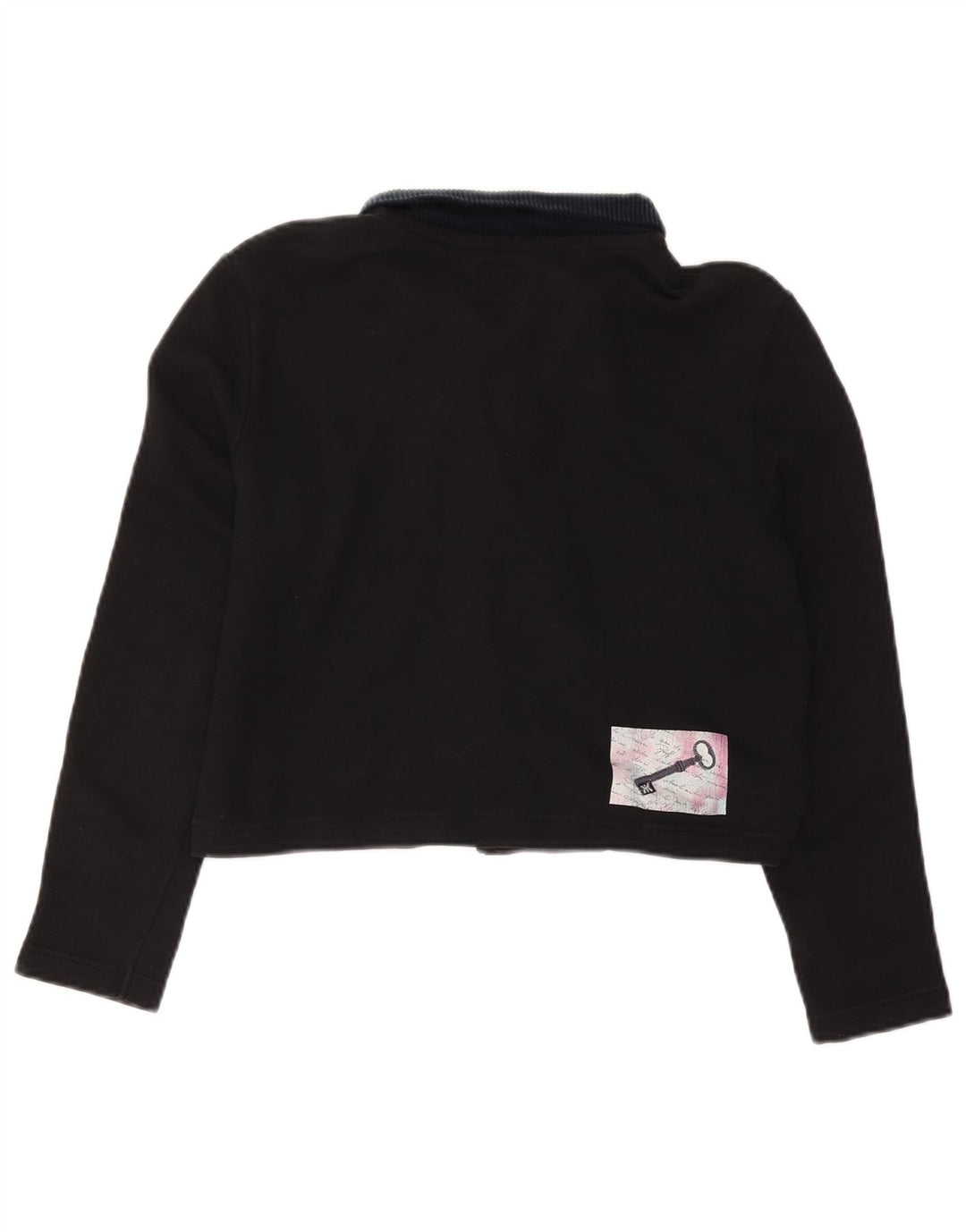 BENETTON ženska prevelika skraćena polo majica s grafičkim motivima UK 10 Mala crna