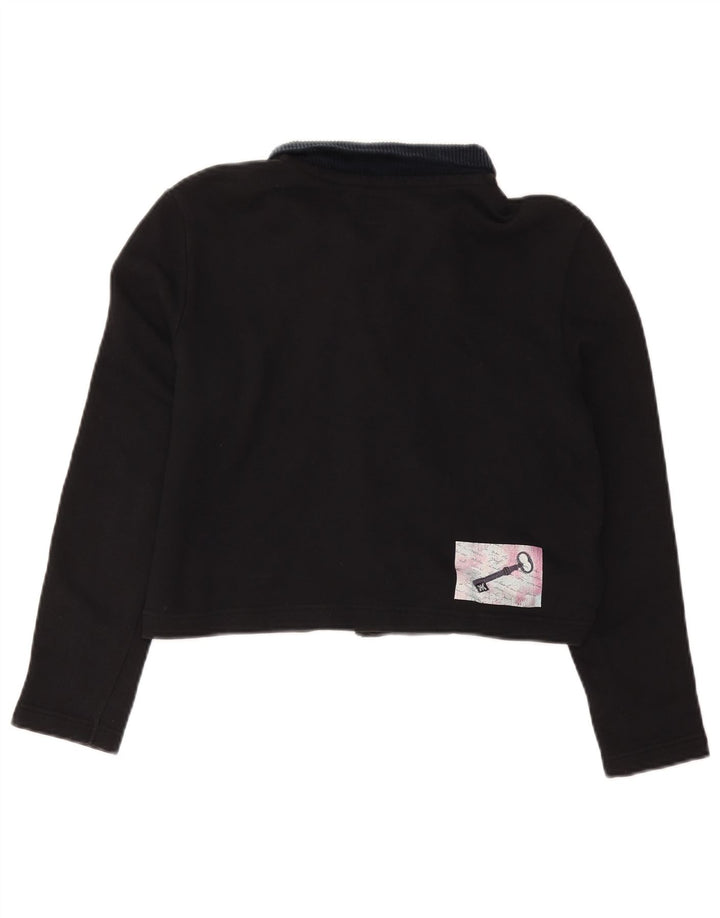 BENETTON ženska prevelika skraćena polo majica s grafičkim motivima UK 10 Mala crna