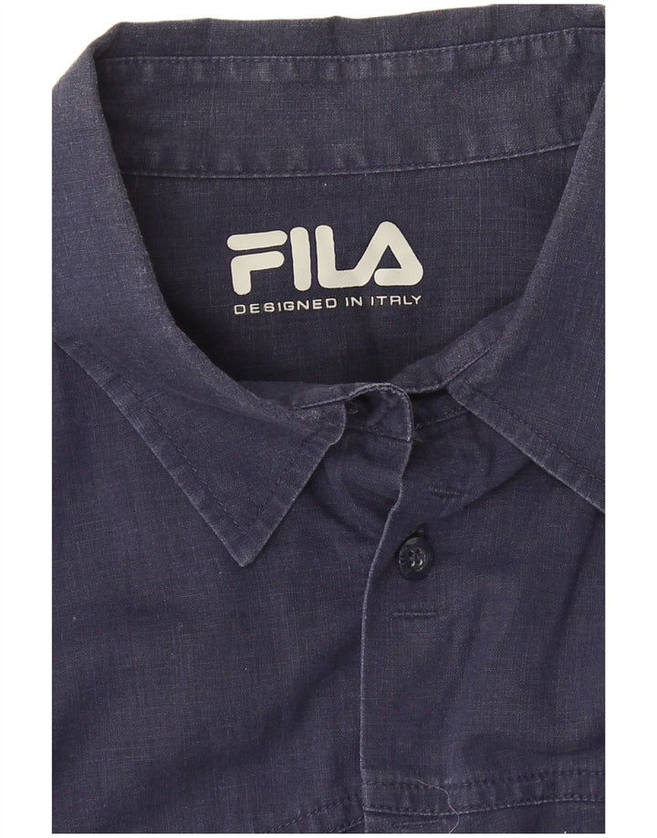 Fila muška vojna košulja kratkih rukava srednje tamnoplava