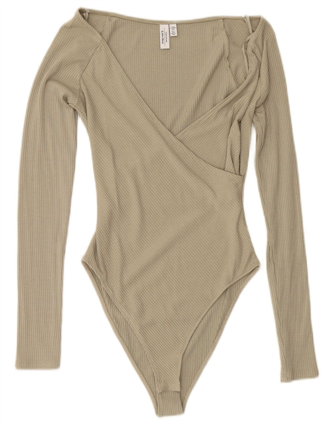 I DRUGE PRIČE Ženski bodi dugih rukava UK 10 Mali zeleni modal