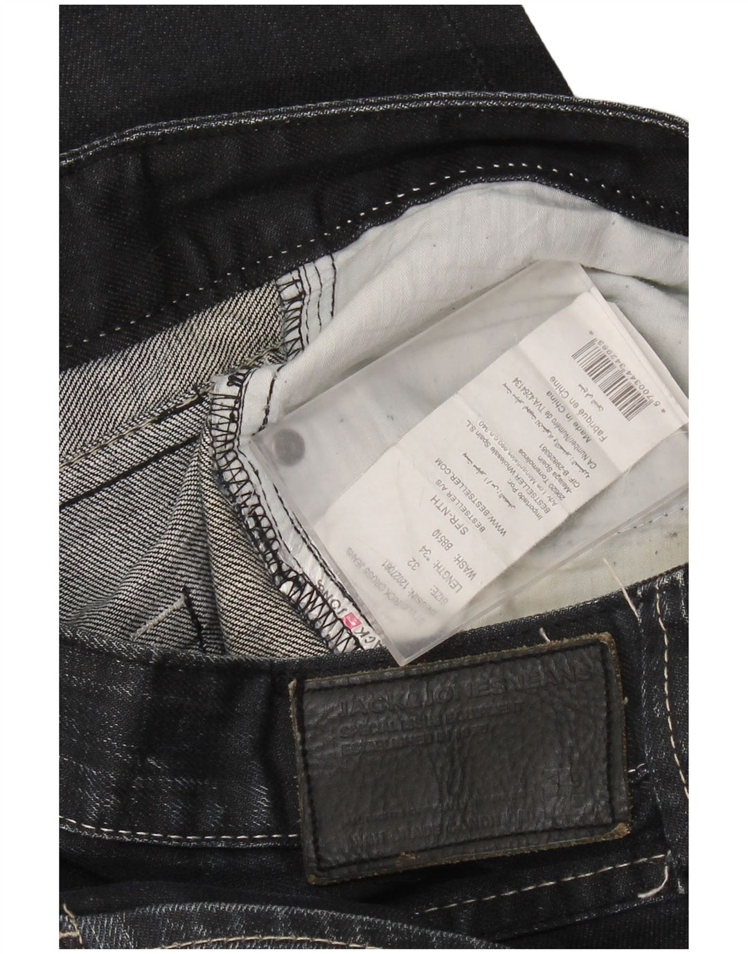 JACK & JONES Muške ravne traperice W32 L34 tamnoplavi pamuk