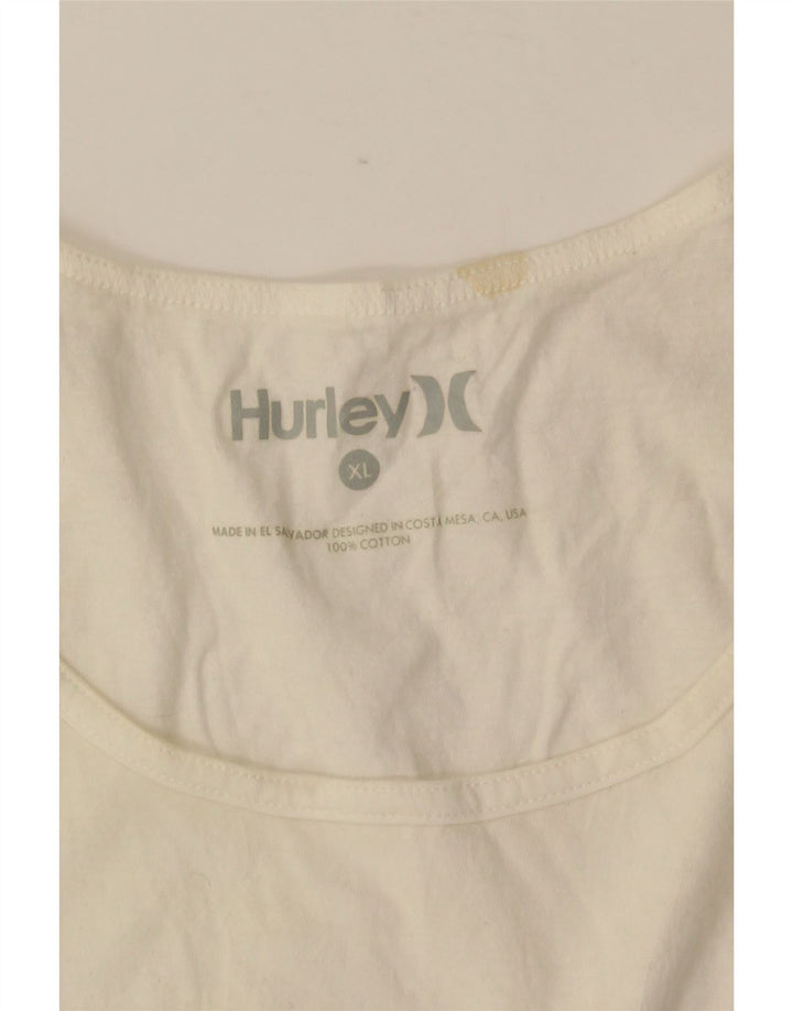 HURLEY muški grafički prsluk XL bijeli pamuk