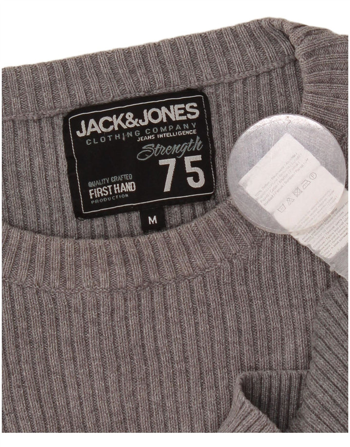 JACK & JONES muški džemper s okruglim izrezom, srednje sivi pamuk