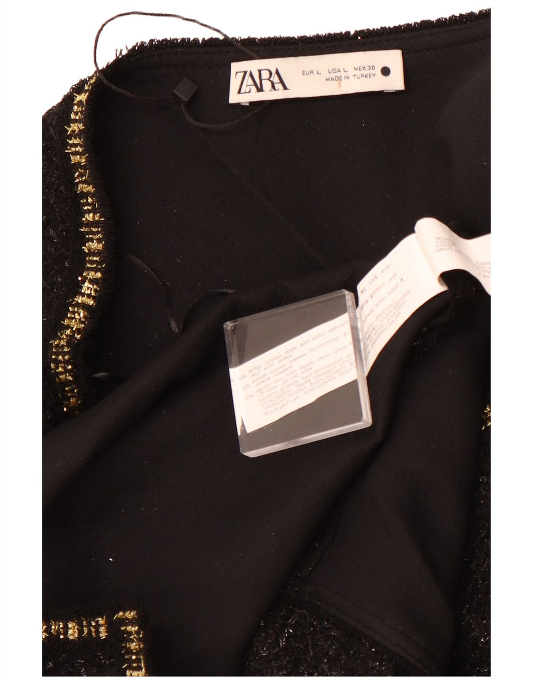 ZARA ženska tunika na jedno rame UK 14 Veliki crni flekasti akril