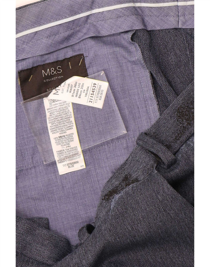 Marks & Spencer muške uobičajene hlače odijela W36 L33 Plava riblja kost